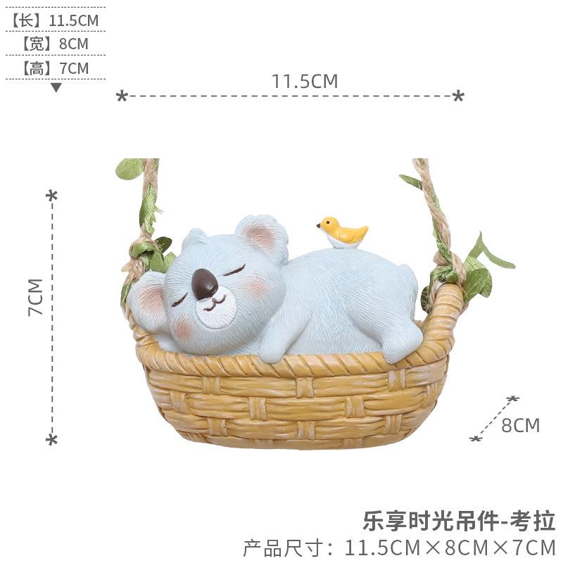 Móc treo vườn hình gấu trúc hoạt hình, phụ kiện treo cây resin, trang trí sân vườn ban công (RG-4)