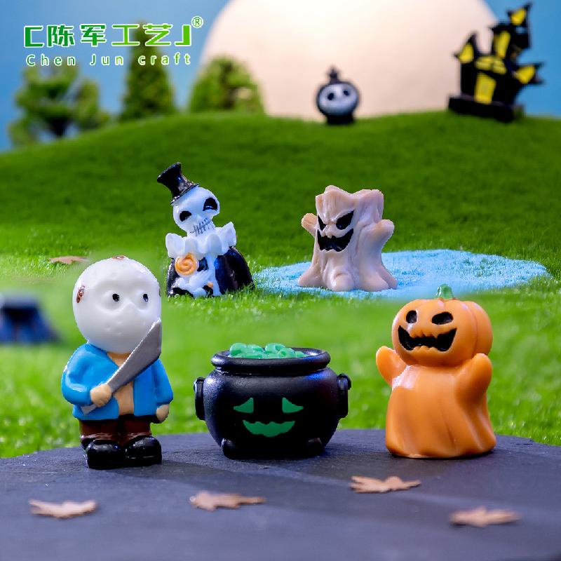 Tiểu cảnh Halloween, bí ngô và ma, trang trí mini DIY (TZC-318)