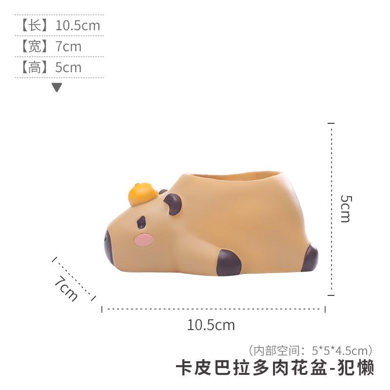 Chậu cây mọng nước hình Capybara resin, chậu mini trang trí bàn, tiểu cảnh sân vườn (RG-40)