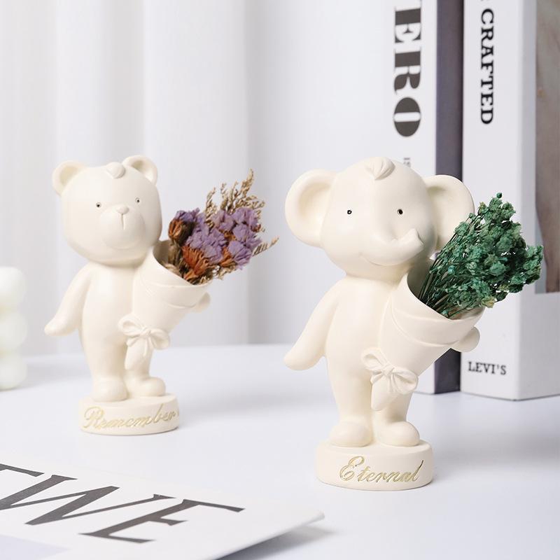 Tượng thiên thần tặng hoa resin phong cách Zakka, phụ kiện chậu cây, tiểu cảnh và sân vườn (RG-264)