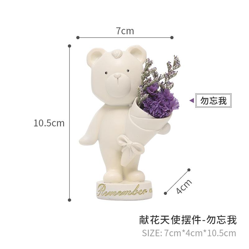 Tượng thiên thần tặng hoa resin phong cách Zakka, phụ kiện chậu cây, tiểu cảnh và sân vườn (RG-264)