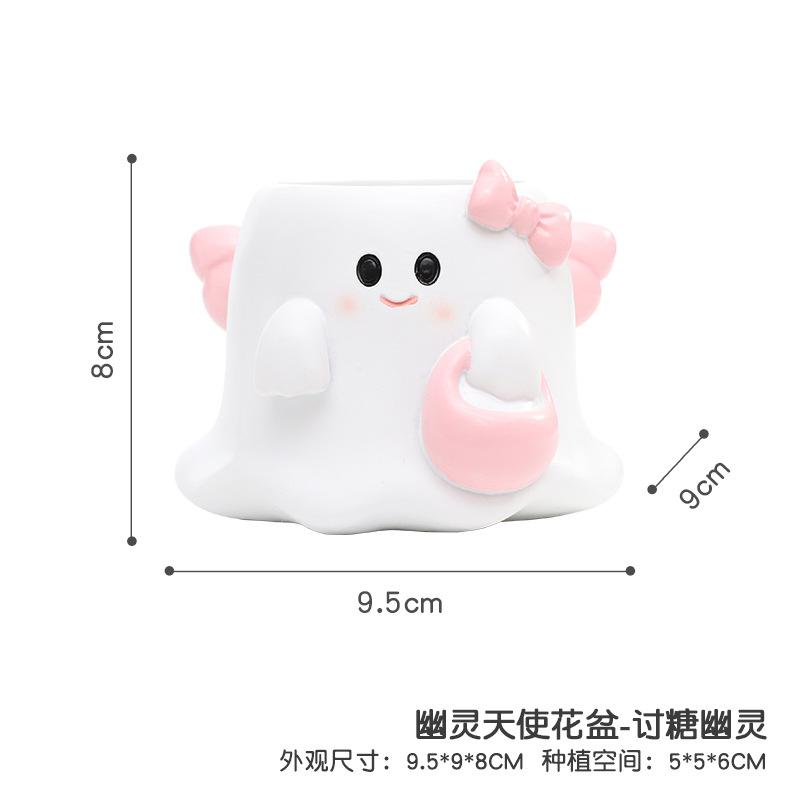 Chậu cây mọng nước hình ma Halloween, chậu mini trang trí bàn, sân vườn và tiểu cảnh (RG-134)