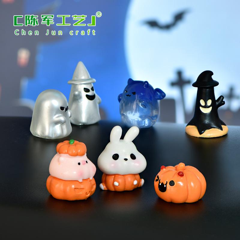 Tiểu cảnh Halloween ma và bí ngô, phụ kiện quả cầu (TZC-165)