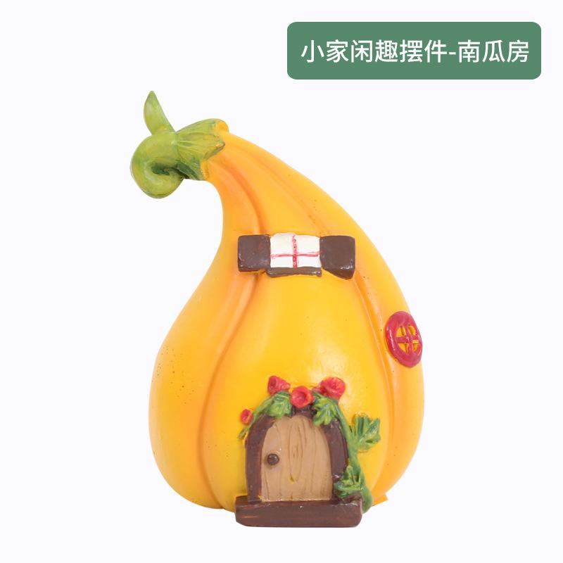 Tượng ngôi nhà nhỏ resin phong cách hoạt hình, phụ kiện chậu cây và trang trí nhà (RG-274)