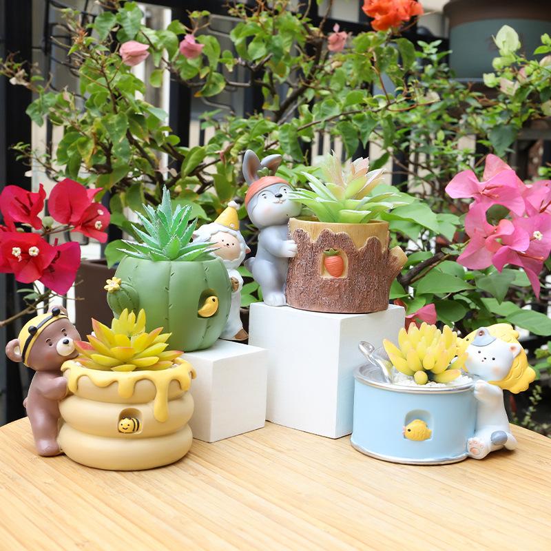 Chậu cây mọng nước hình mùa thu hoạch resin, chậu mini trang trí nhà, bàn làm việc và tiểu cảnh (RG-81)