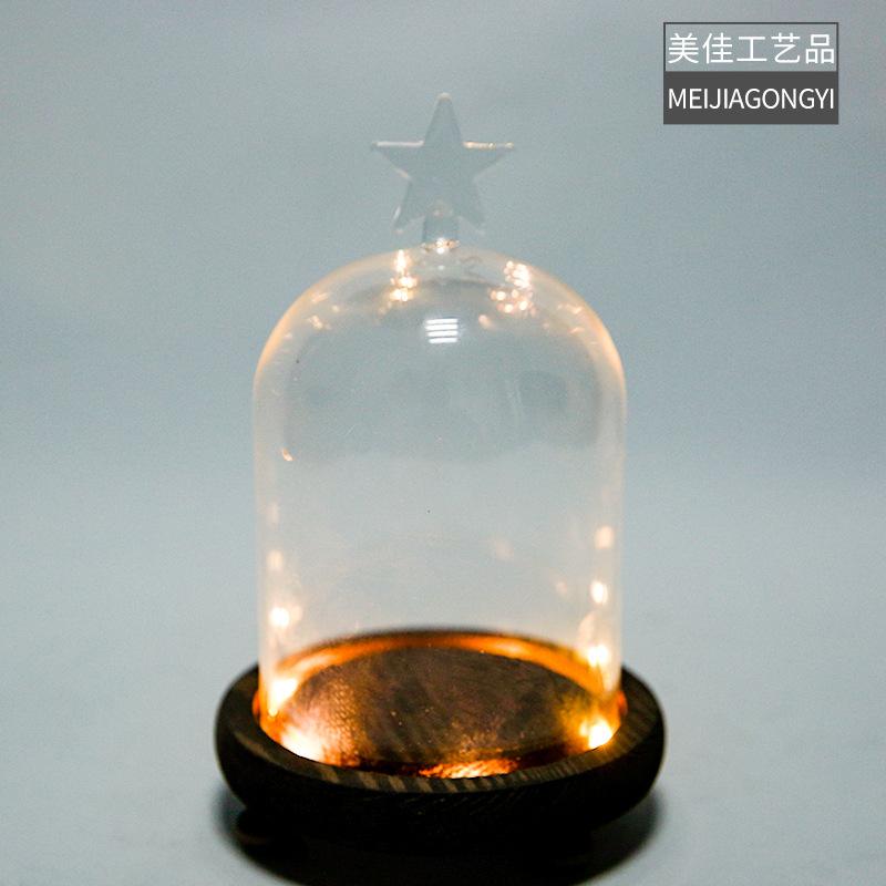 Chụp Thuỷ Tinh Hình Trụ Có Núm Và Đèn Led (MJA-11)