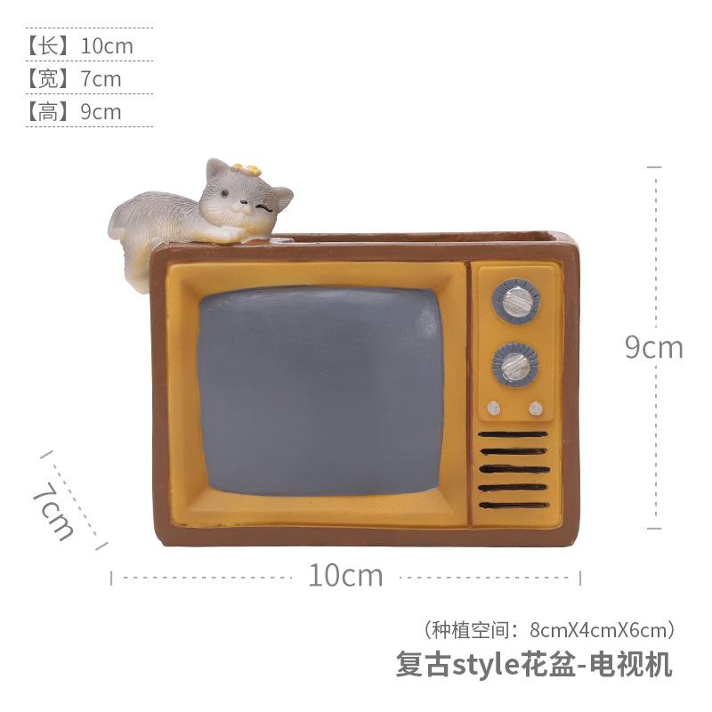 Chậu cây mọng nước resin vintage, chậu mini để bàn, đồ thủ công trang trí nhà (RG-49)