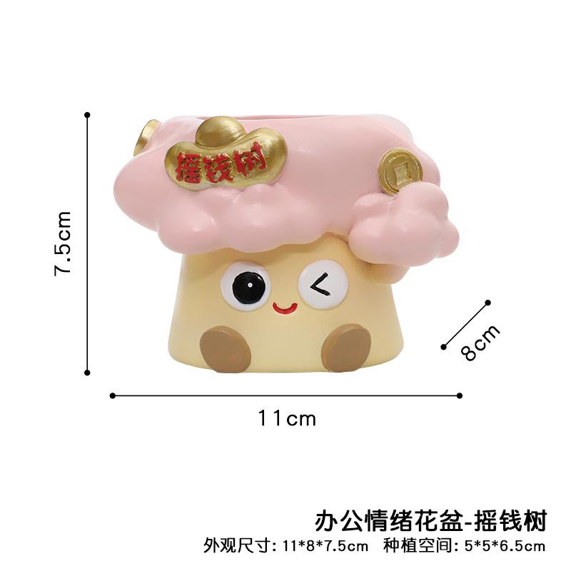 Chậu cây cảm xúc công sở resin, chậu cây mini để bàn, trang trí văn phòng và cây mọng nước (RG-100)