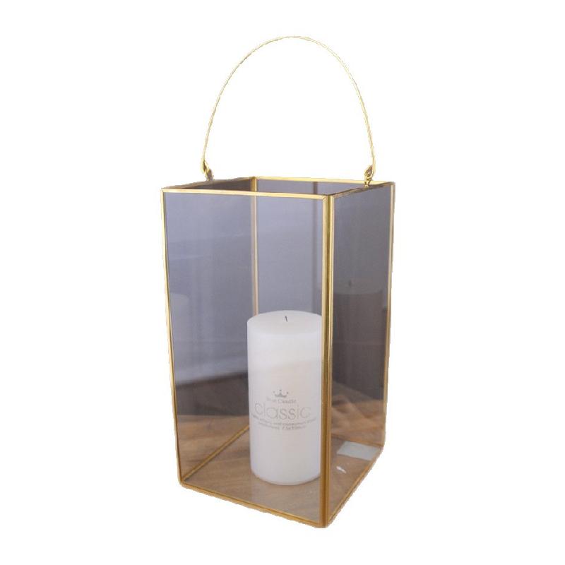 Đèn lồng kính vuông cổ điển, đèn nến decor (DG-117)