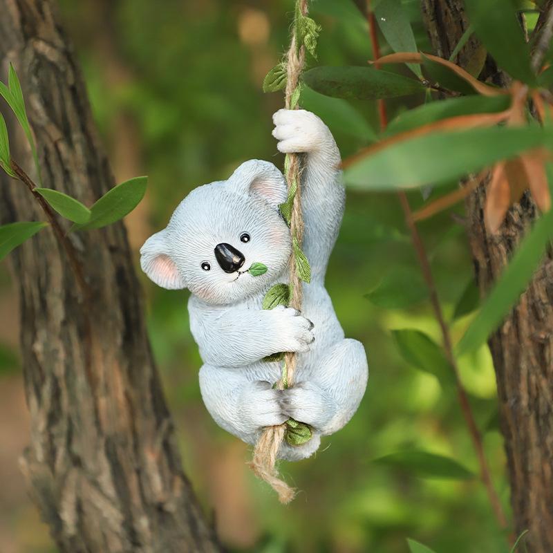 Móc treo khỉ và gấu koala resin, phụ kiện tiểu cảnh sân vườn, trang trí vườn ngoài trời (RG-51)