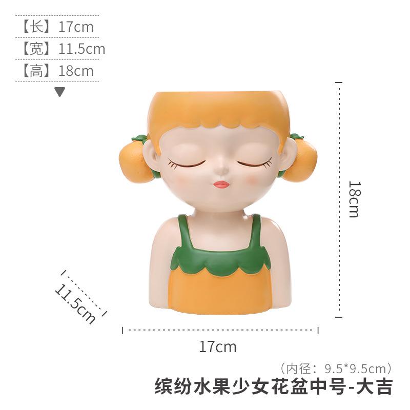 Chậu cây mọng nước hình cô gái resin, chậu mini trang trí ban công, sân vườn và bàn làm việc (RG-237)