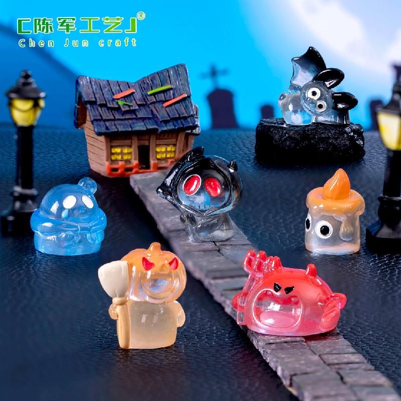 Tiểu cảnh Halloween, quái vật và quả cầu, trang trí mini (TZC-360)