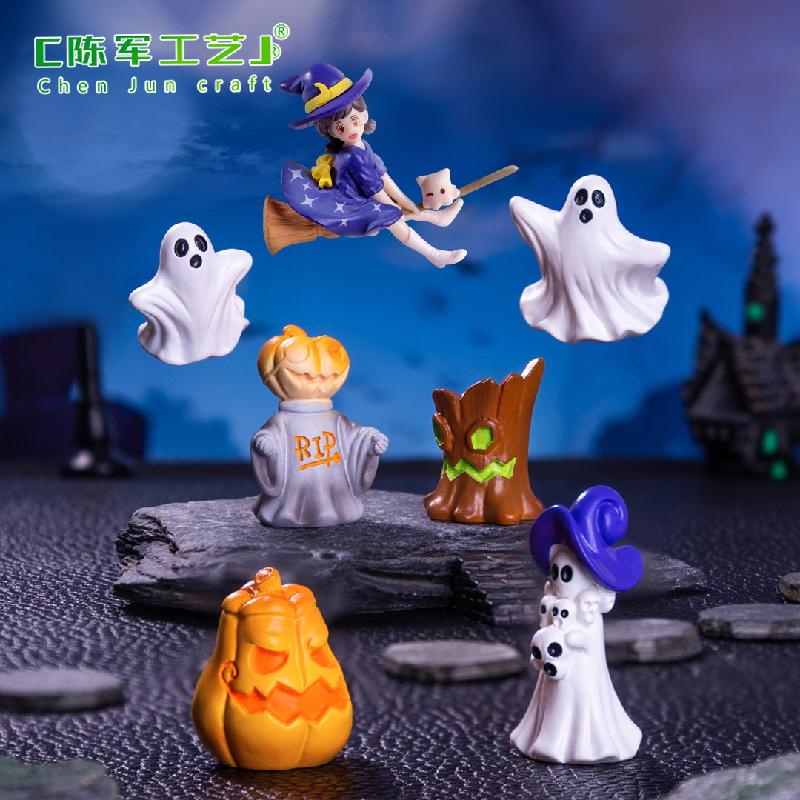 Tiểu cảnh Halloween bí ngô ma quỷ, trang trí DIY mini (TZC-107)