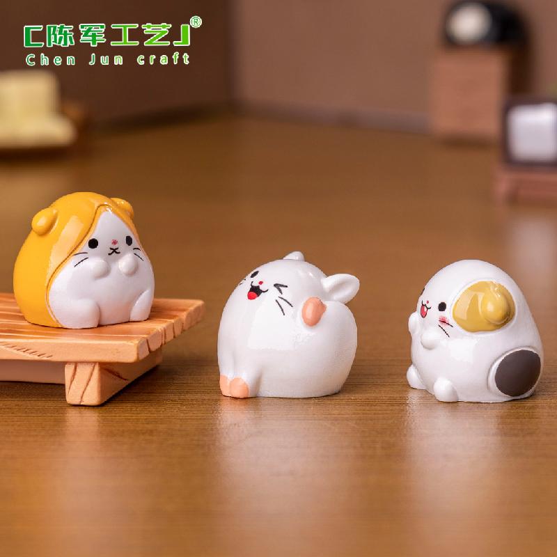 Tiểu cảnh chuột hamster tròn, phụ kiện nhà búp bê mini (TZC-273)