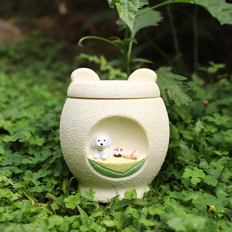Hũ đựng tro cốt chó mèo resin, hũ tưởng niệm thú cưng, đồ tang lễ thú cưng (RG-8)