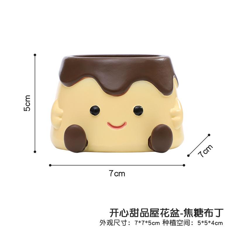 Chậu cây mọng nước hình bánh kem resin, chậu mini để bàn, trang trí cửa sổ sân vườn (RG-32)