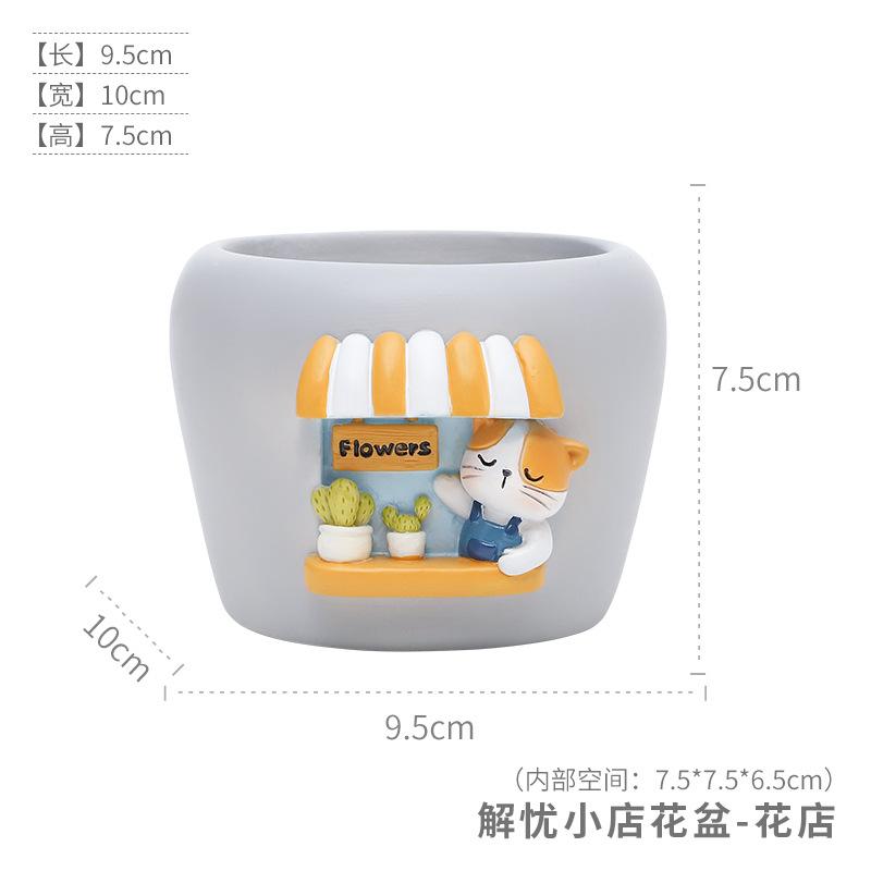 Chậu cây mọng nước thú cưng hoạt hình resin, chậu mini trang trí ban công, tiểu cảnh (RG-37)
