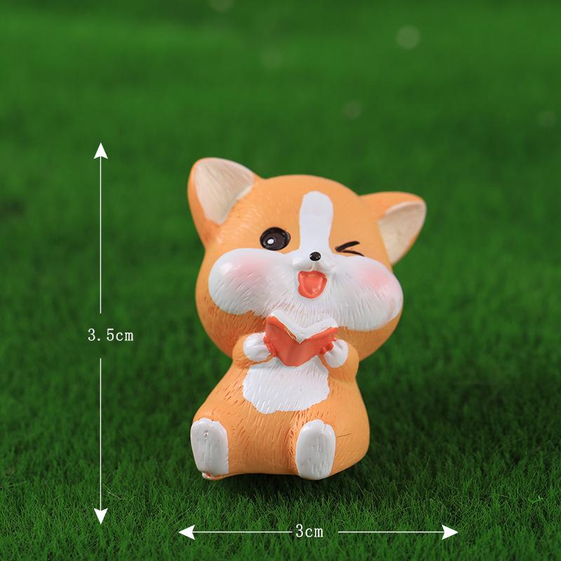 Tiểu cảnh chó Corgi đáng yêu resin trang trí chậu cây (TZC-668)