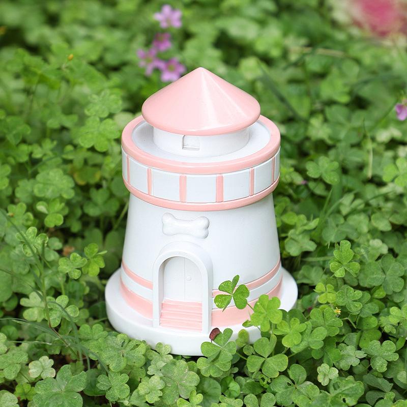 Hộp tro cốt thú cưng resin hình ngọn hải đăng, hộp tưởng niệm chó mèo, đồ tang lễ (RG-45)