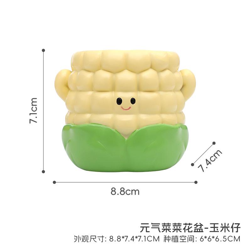 Chậu cây mọng nước hình rau củ hoạt hình resin, chậu mini để bàn, trang trí văn phòng và nhà (RG-106)
