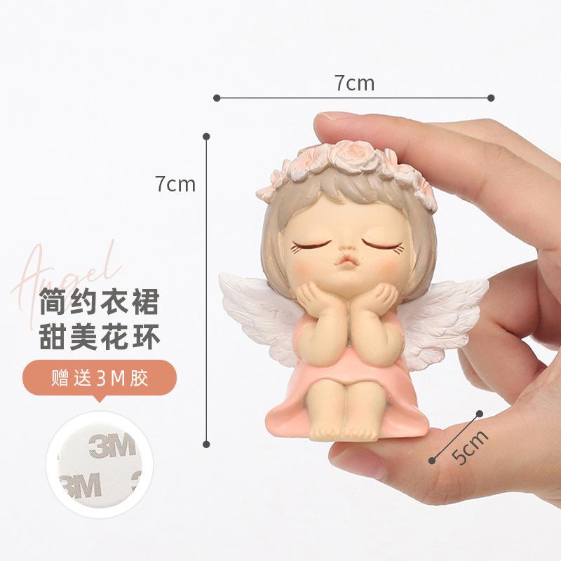 Tượng thiên thần nhỏ resin, đồ trang trí bàn phòng khách, phụ kiện DIY và quà tặng (RG-118)