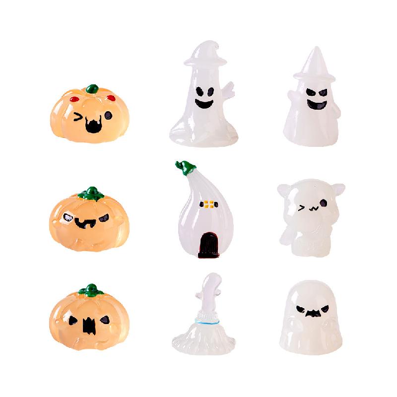 Tiểu cảnh bí ngô ma, trang trí Halloween phát sáng mini (TZC-240)