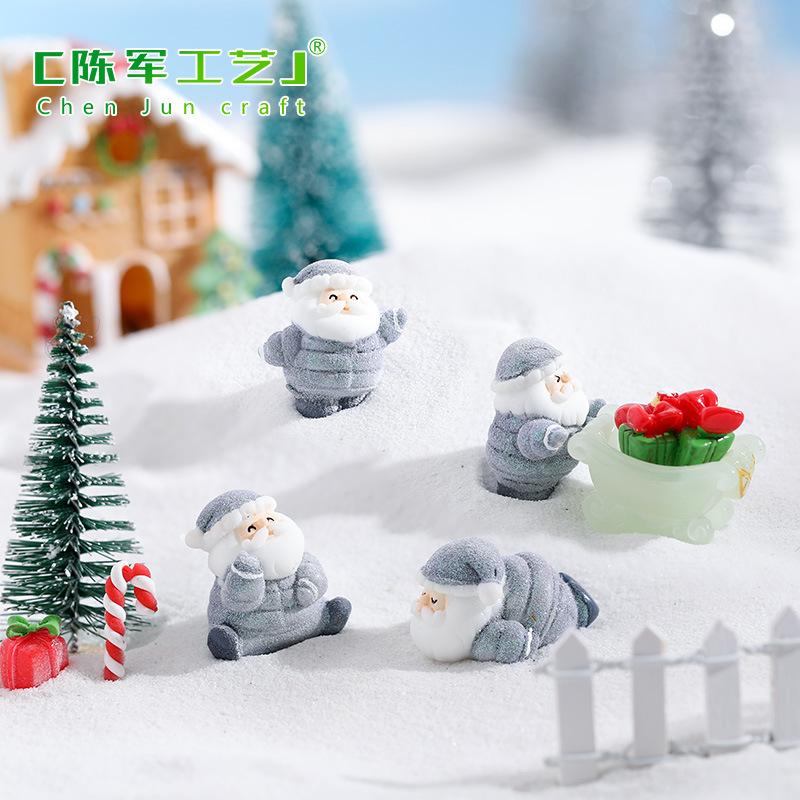 Ông già Noel áo phao mini DIY trang trí xe và bàn (TZC-744)