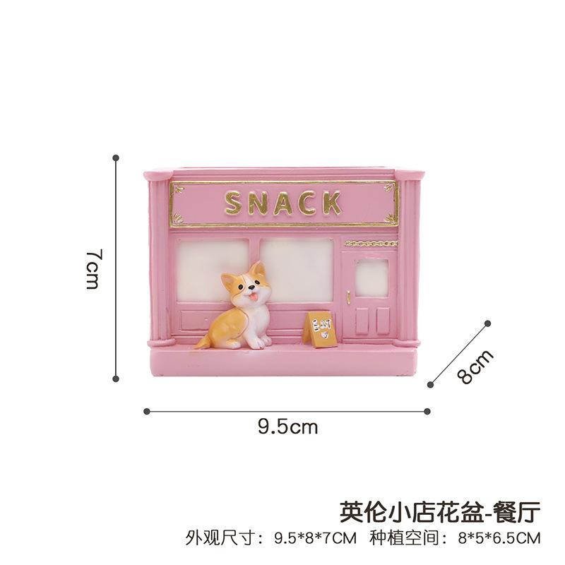 Chậu cây mọng nước hình phố cổ Anh resin, chậu mini trang trí nhà, sân vườn và ban công (RG-109)