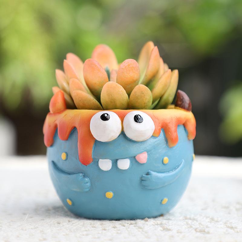 Chậu cây mọng nước hình phố nhỏ và cửa hàng động vật resin, chậu mini tiểu cảnh, trang trí nhà (RG-188)