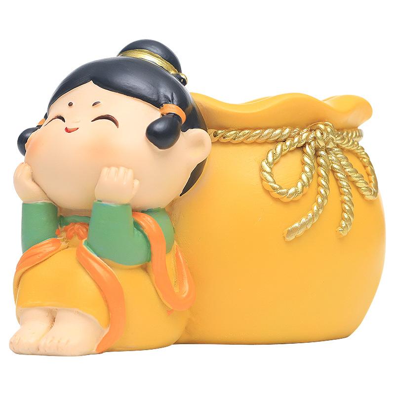 Chậu cây mọng nước hình mỹ nữ nhà Đường, chậu mini phong cách Trung Hoa, trang trí sân vườn (RG-155)