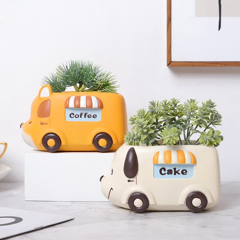 Chậu cây mọng nước hình động vật resin, chậu mini trang trí văn phòng, nhà và ban công (RG-76)