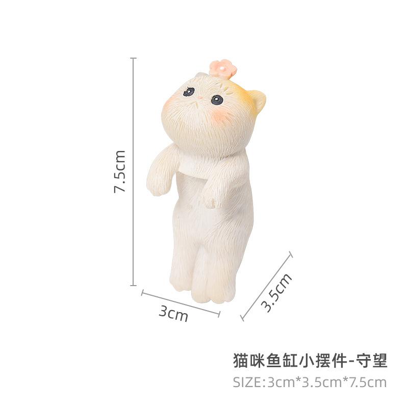 Móc trang trí mèo leo bể, phụ kiện tiểu cảnh hồ cá, móc treo cây và chậu hoa (RG-11)