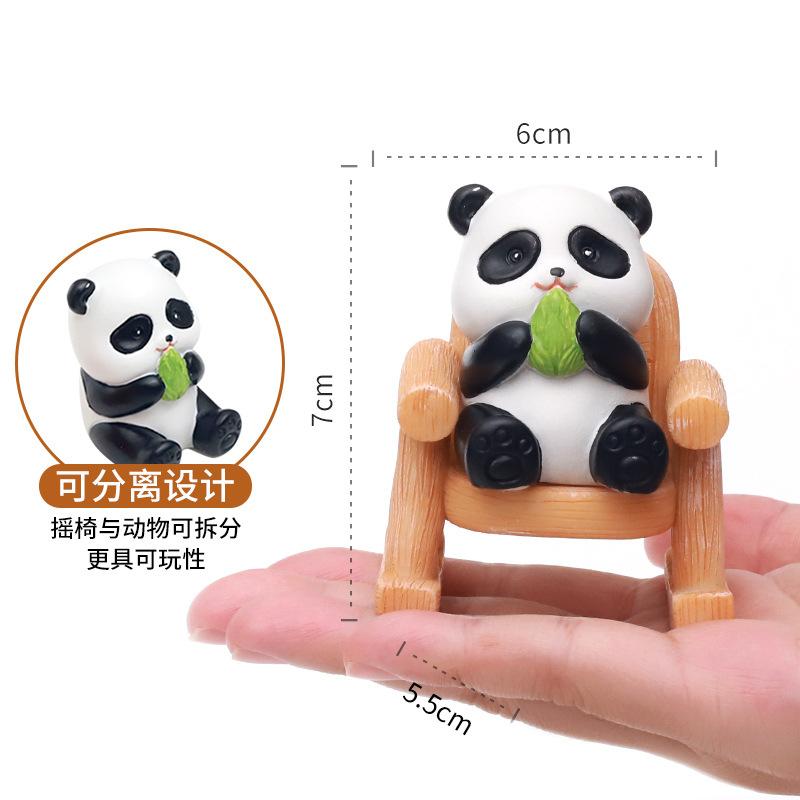 Tượng gấu trúc nằm ghế resin, đồ trang trí bàn văn phòng, đồ chơi giải trí và quà tặng (RG-244)