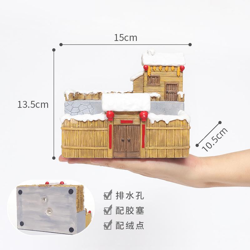 Chậu cây mọng nước resin phong cách nông trại vintage, chậu mini trang trí nhà, ban công và sân vườn (RG-253)