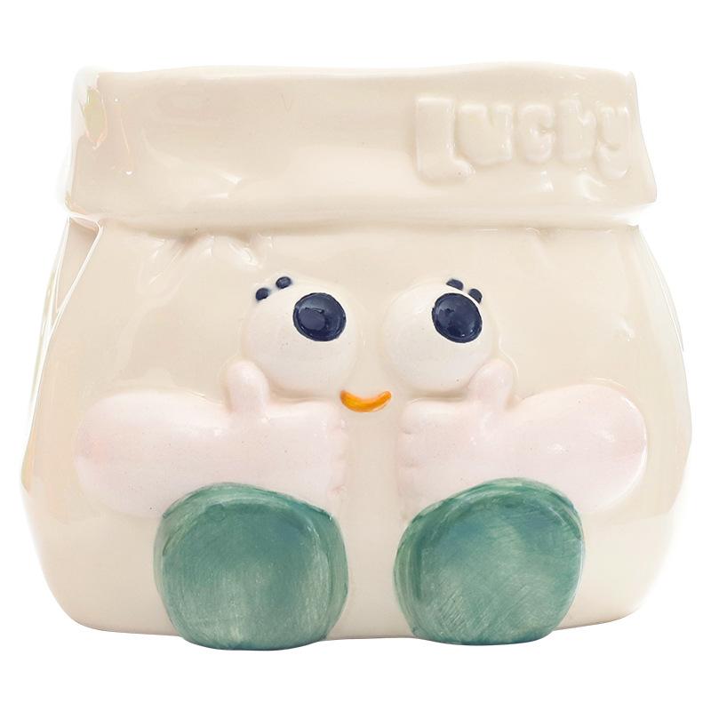 Chậu cây mọng nước bằng gốm hoạt hình, chậu mini để bàn, trang trí sân vườn và nhà (RG-135)