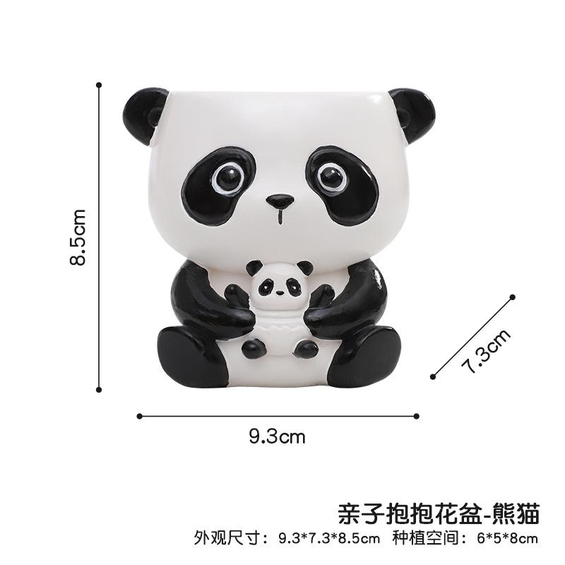 Chậu cây mọng nước hình động vật ôm nhau resin, chậu mini để bàn, đồ thủ công trang trí (RG-85)