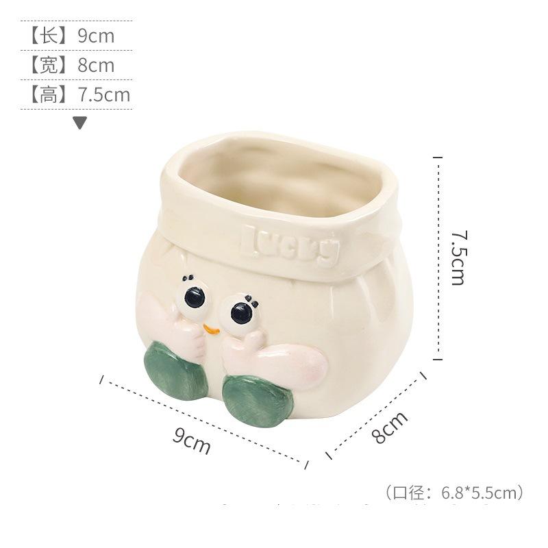 Chậu cây mọng nước bằng gốm hoạt hình, chậu mini để bàn, trang trí sân vườn và nhà (RG-135)