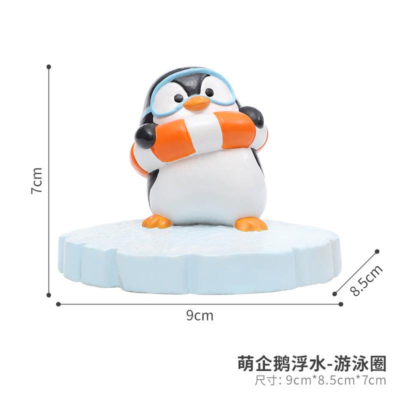 Tượng chim cánh cụt resin nổi trên mặt nước, phụ kiện tiểu cảnh hồ cá, ao và bể nước (RG-218)