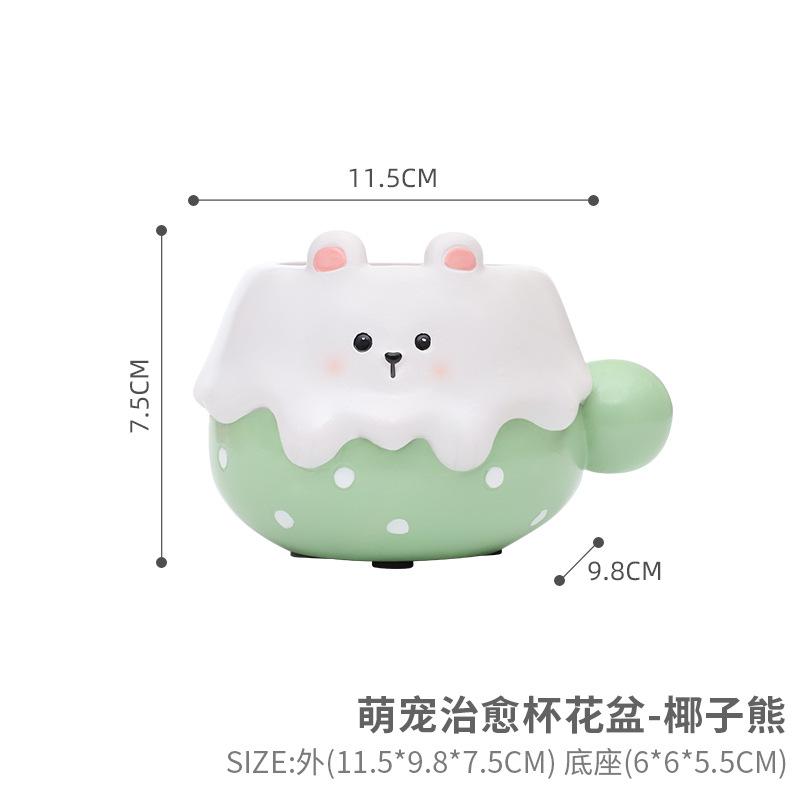 Chậu cây hình thú cưng hoạt hình resin, chậu mọng nước mini, trang trí ban công sân vườn (RG-24)