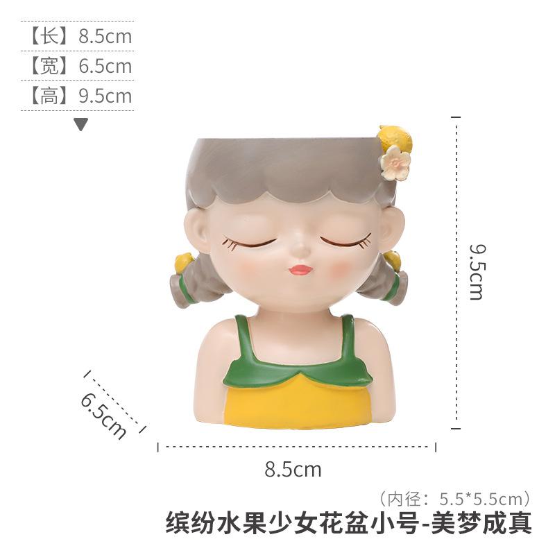 Chậu cây hình cô gái resin, chậu mọng nước mini, trang trí sân vườn, ban công và bàn làm việc (RG-238)