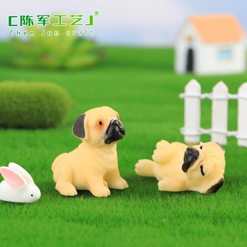 Tiểu cảnh chó Pug mini và thỏ dễ thương trang trí cây (TZC-1276)