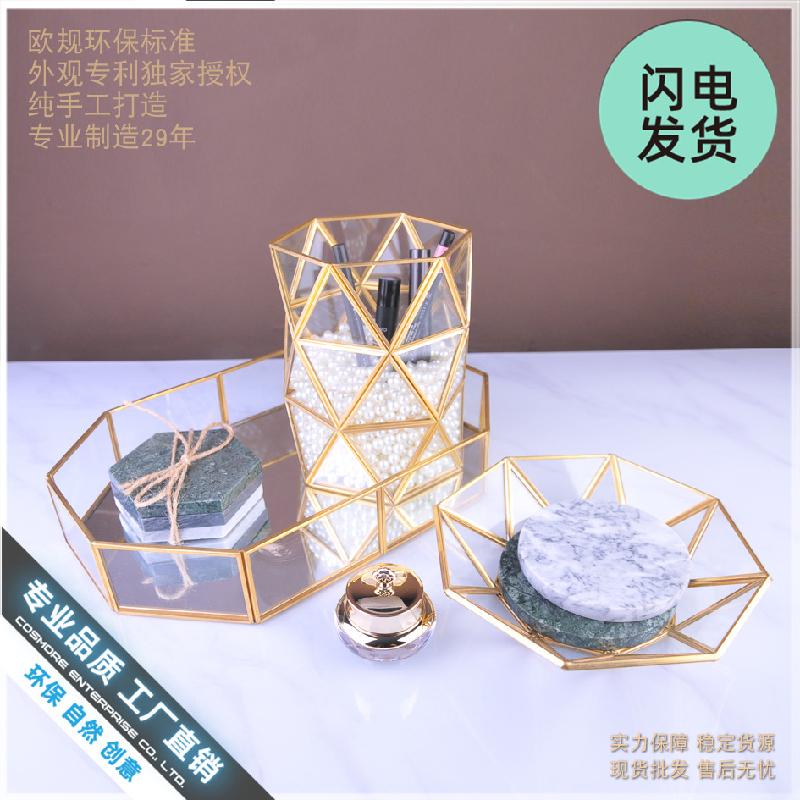 Khay kính viền đồng phong cách Bắc Âu (DG-93)