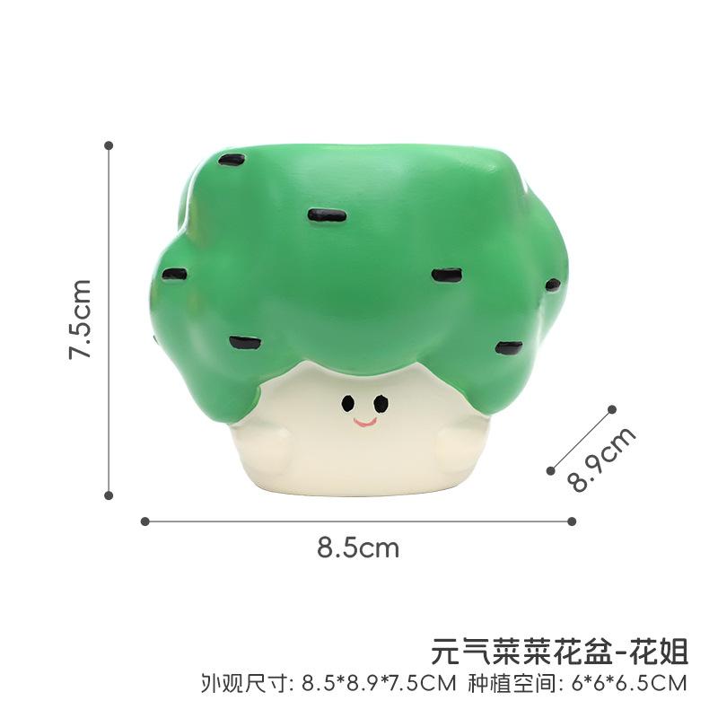 Chậu cây mọng nước hình rau củ hoạt hình resin, chậu mini để bàn, trang trí văn phòng và nhà (RG-106)