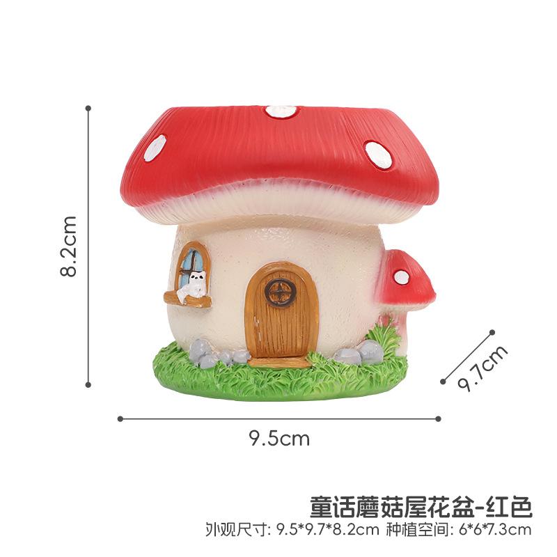 Chậu cây hình nhà nấm resin, chậu mọng nước mini, trang trí sân vườn bàn làm việc (RG-34)