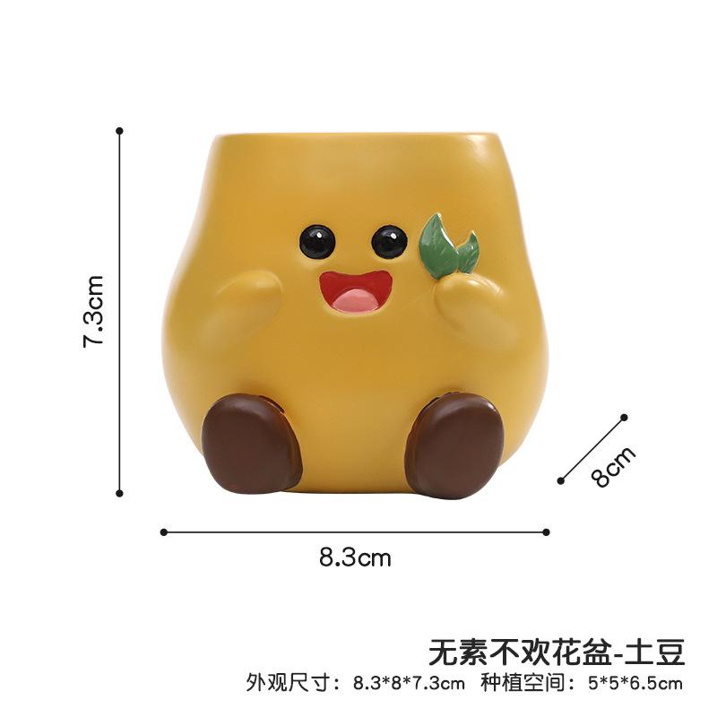 Chậu cây mọng nước hình rau củ hoạt hình resin, chậu mini để bàn, trang trí cửa sổ và nhà (RG-58)