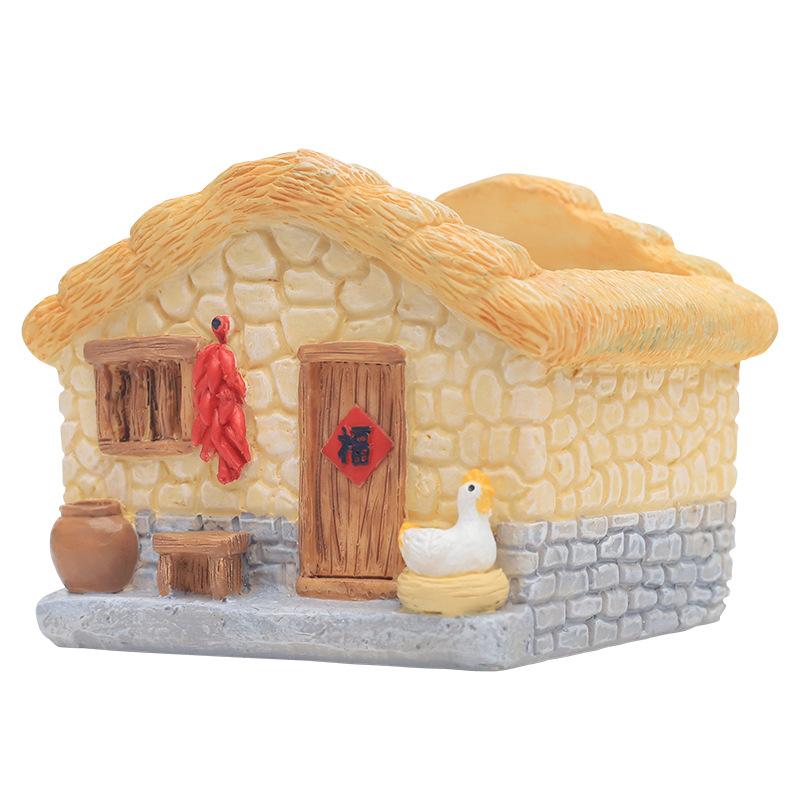 Chậu cây mọng nước resin phong cách vintage, chậu mini để bàn, tiểu cảnh cây xanh (RG-25)