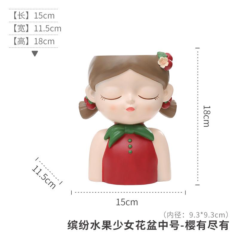 Chậu cây mọng nước hình cô gái resin, chậu mini trang trí ban công, sân vườn và bàn làm việc (RG-237)