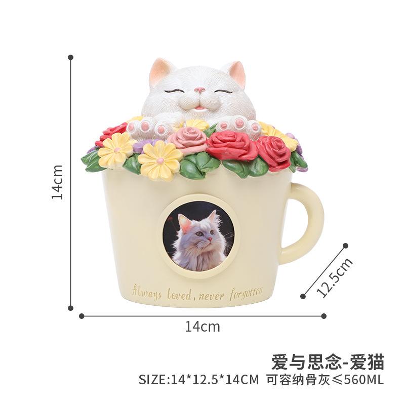 Hũ đựng tro cốt thú cưng resin, hộp tưởng niệm chó mèo, đồ tang lễ và hỏa táng thú cưng (RG-120)