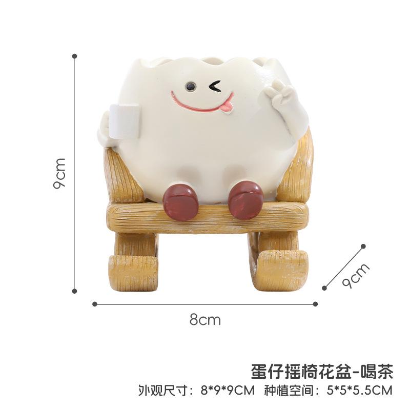 Chậu cây resin hình xích đu mặt cười, chậu mọng nước mini, trang trí ban công (RG-41)