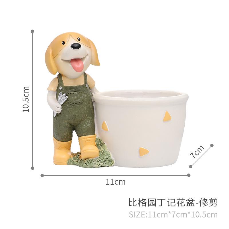 Chậu cây mọng nước hình chó Beagle resin, chậu mini trang trí nhà, ban công và bàn làm việc (RG-136)